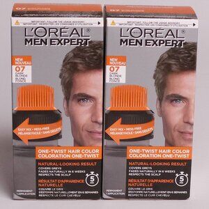 L'OREAL MEN EXPERT One Twist Hair Colour Shade 07 Dark Blonde BNIP LOT OF 2